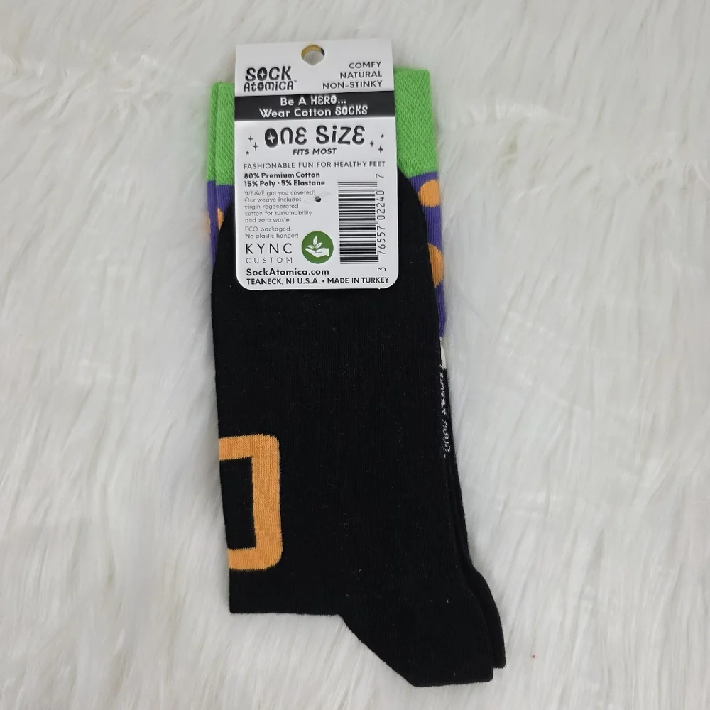Men's Colorful Leperchaun Socks - Purple, Orange, Green, Black